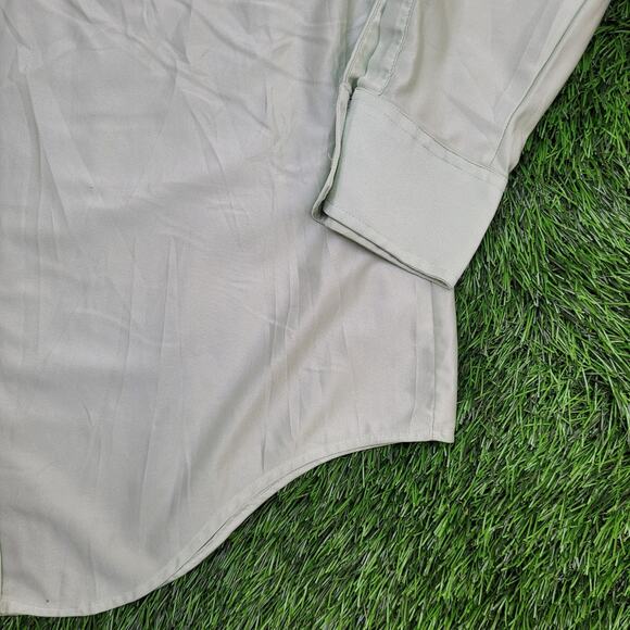 Vintage 90s Arrow Kent MOD Button Shirt XL 23x31 Mint Green - Picture 11 of 14